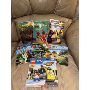 Lot Of 7 Lego Themed Kids Books Variety City Ninjago Monster Chima